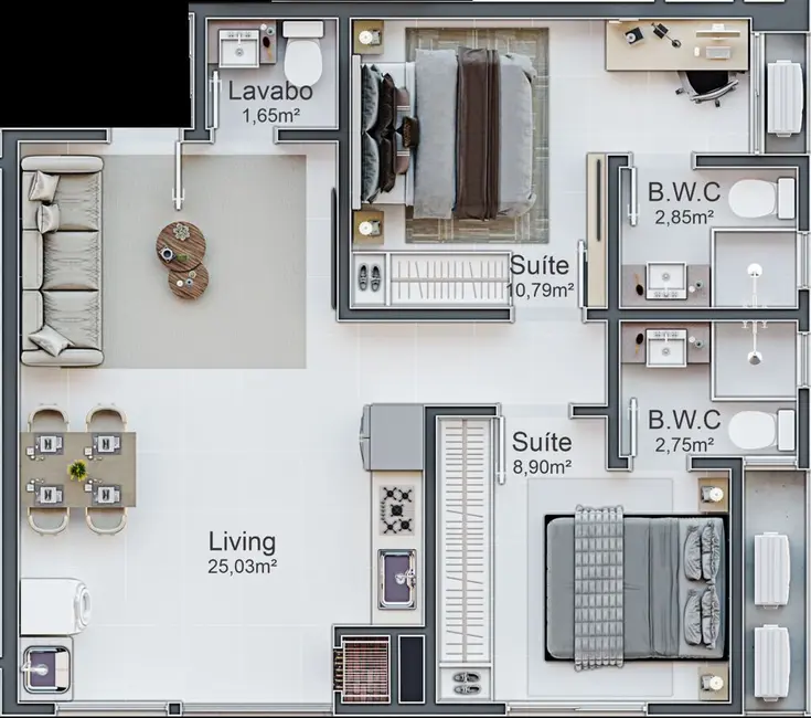 Foto 4 de Apartamento com 2 quartos à venda em Itapema - SC