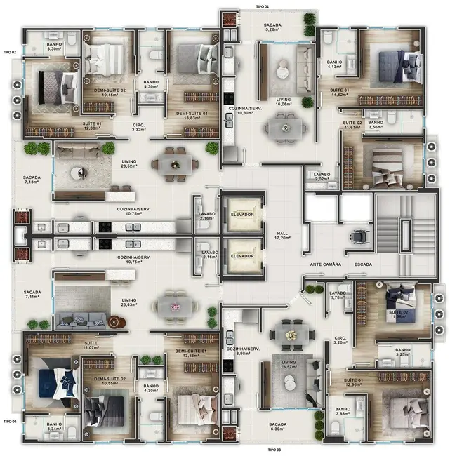 Foto 2 de Apartamento com 3 quartos à venda em Itapema - SC