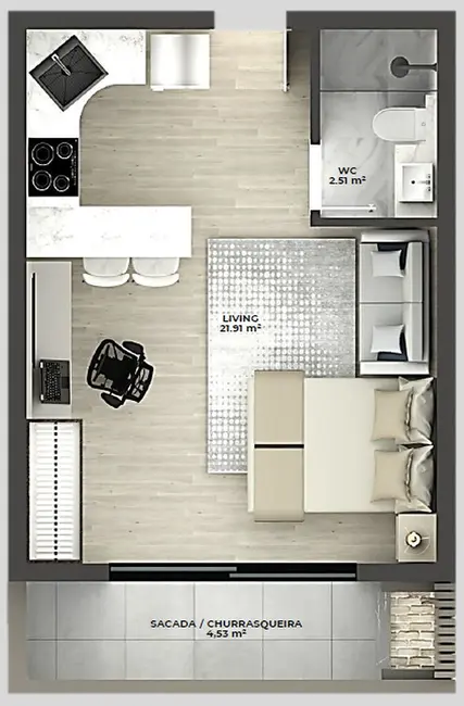 Foto 3 de Apartamento com 1 quarto à venda em Canasvieiras, Florianopolis - SC
