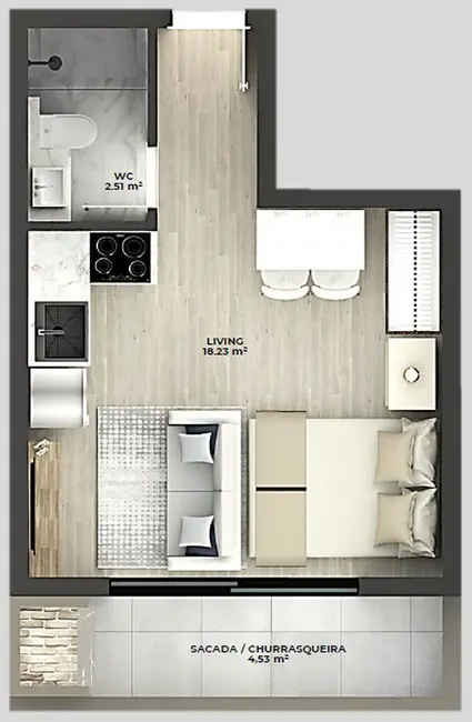Foto 2 de Apartamento com 1 quarto à venda em Canasvieiras, Florianopolis - SC