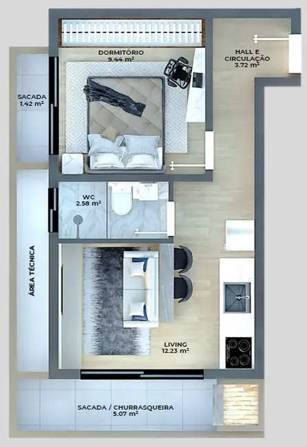 Foto 4 de Apartamento com 1 quarto à venda em Canasvieiras, Florianopolis - SC