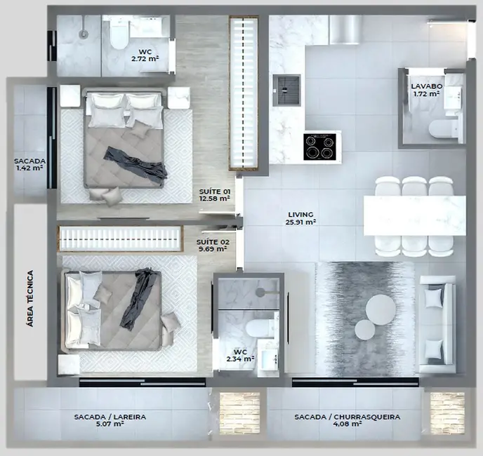 Foto 8 de Apartamento com 1 quarto à venda em Canasvieiras, Florianopolis - SC
