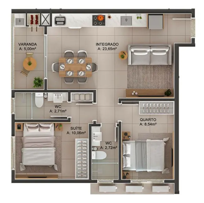 Apartamento com 2 quartos à venda em Itapema - SC - imagem 8 Foto 8 de Apartamento com 2 quartos à venda em Itapema - SC