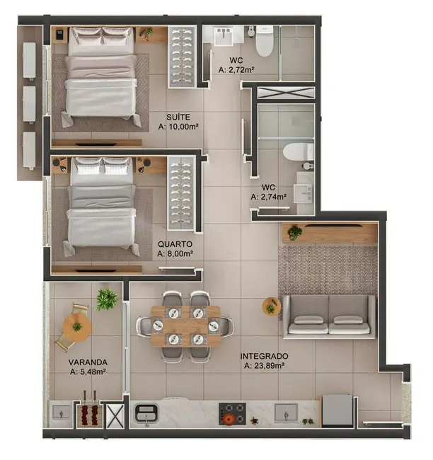 Apartamento com 2 quartos à venda em Itapema - SC - imagem 6 Foto 6 de Apartamento com 2 quartos à venda em Itapema - SC