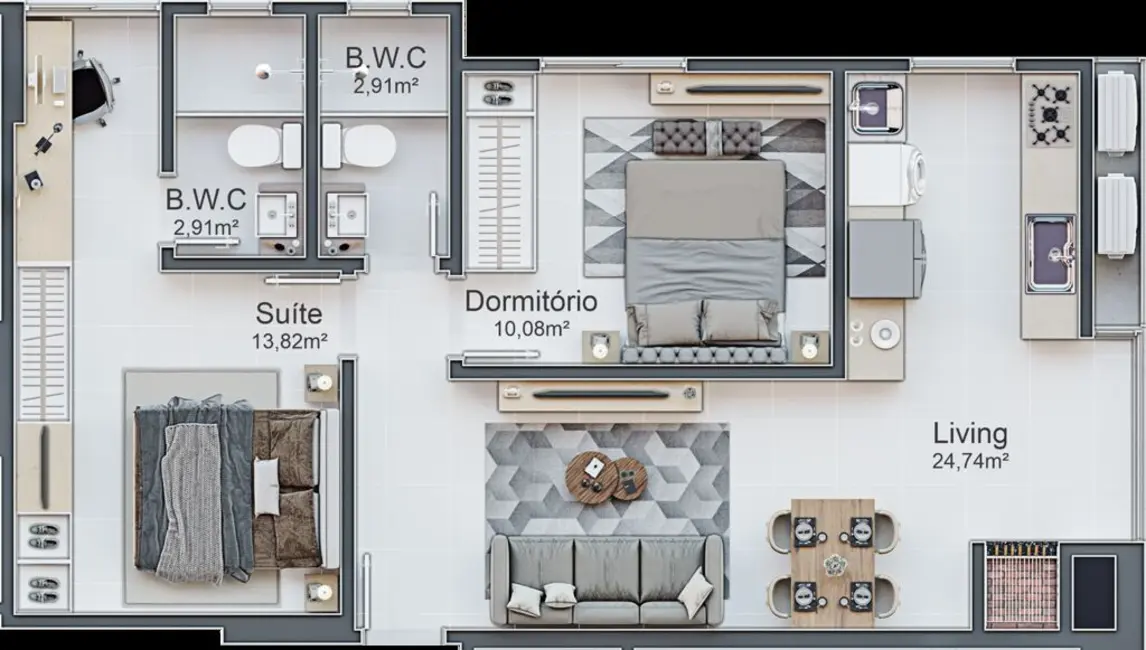 Foto 6 de Apartamento com 1 quarto à venda em Itapema - SC