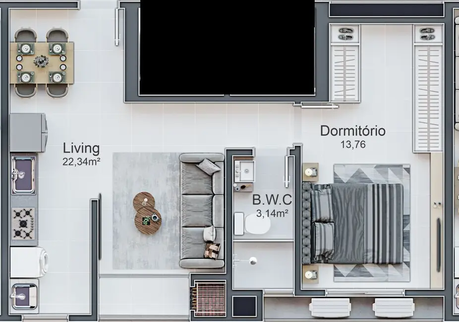 Foto 2 de Apartamento com 1 quarto à venda em Itapema - SC