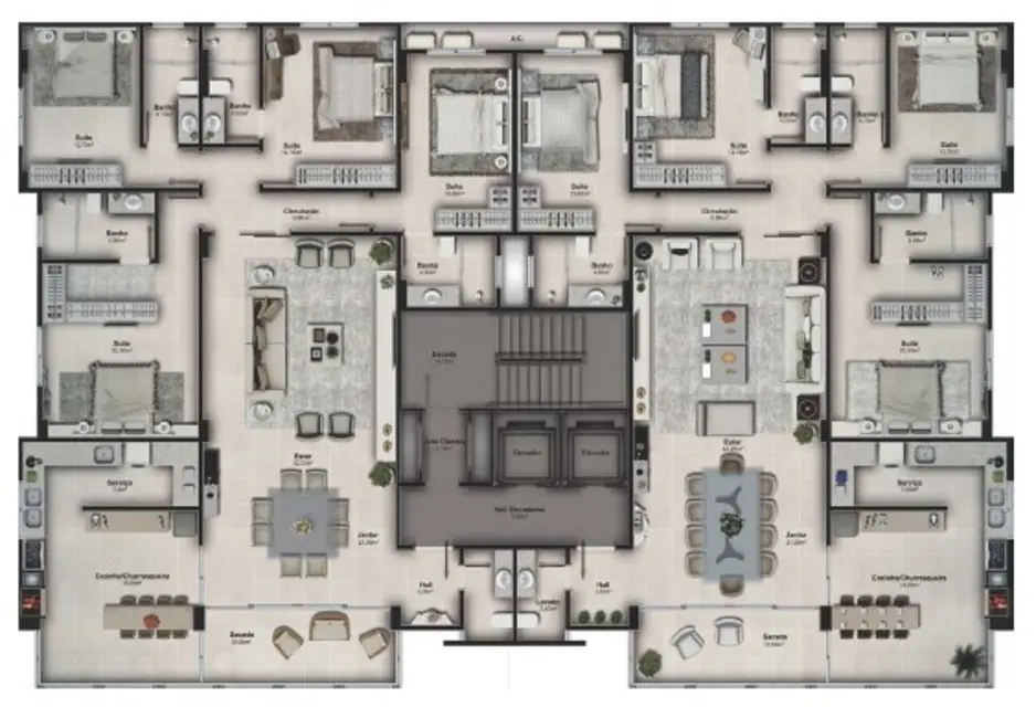Foto 2 de Apartamento com 4 quartos à venda em Meia Praia, Itapema - SC