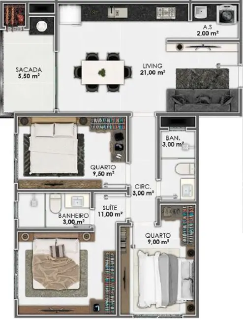 Foto 6 de Apartamento com 3 quartos à venda em Itapema - SC