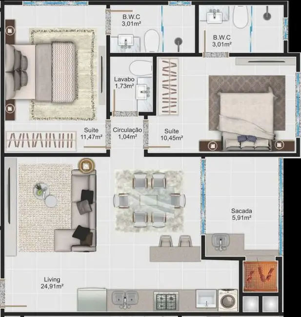 Foto 3 de Apartamento com 2 quartos à venda em Itapema - SC