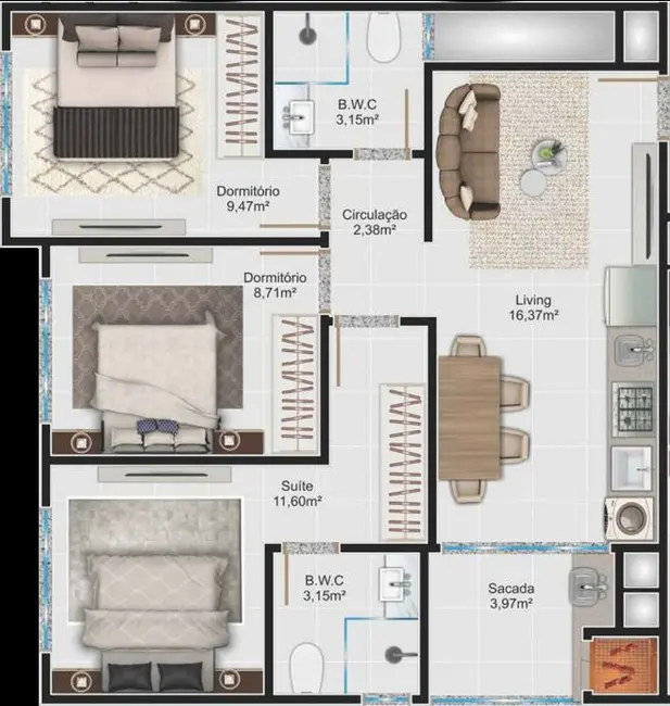 Foto 7 de Apartamento com 2 quartos à venda em Itapema - SC