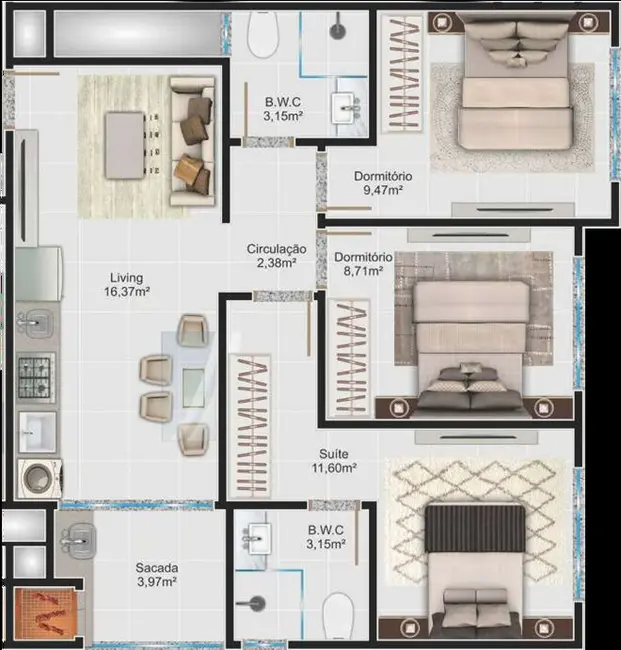 Foto 4 de Apartamento com 2 quartos à venda em Itapema - SC