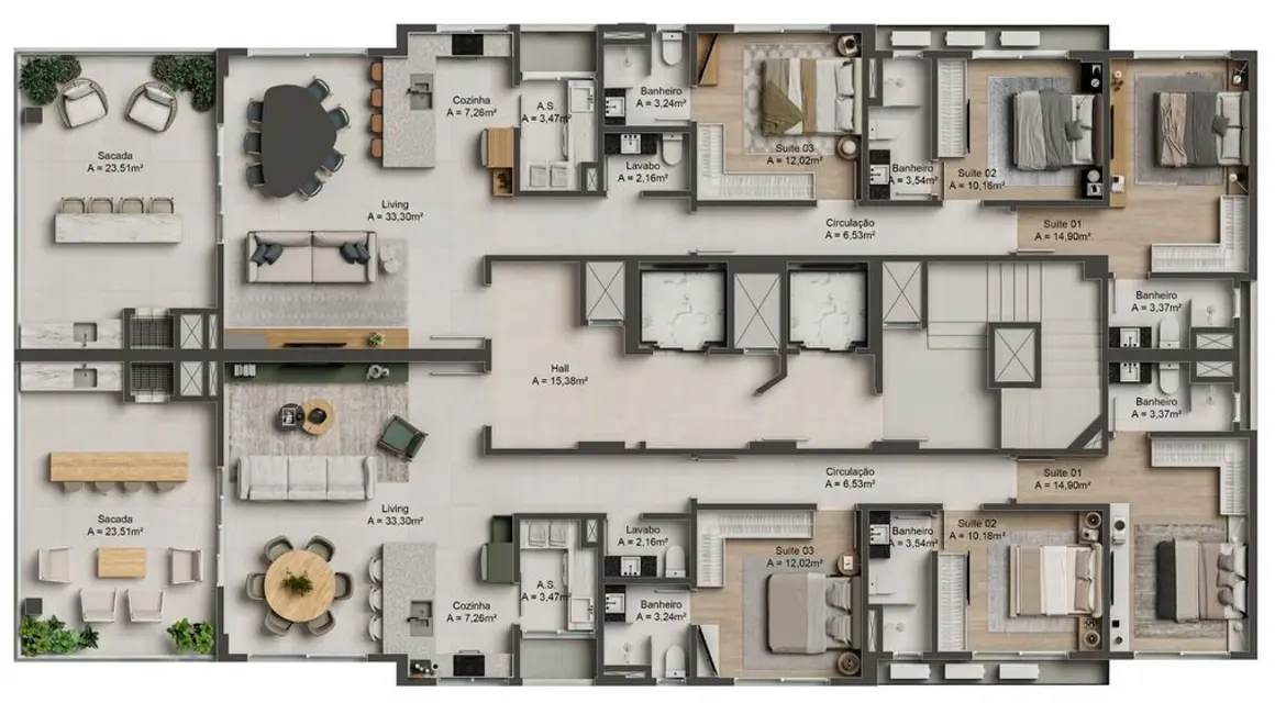 Foto 2 de Apartamento com 3 quartos à venda em Centro, Itapema - SC