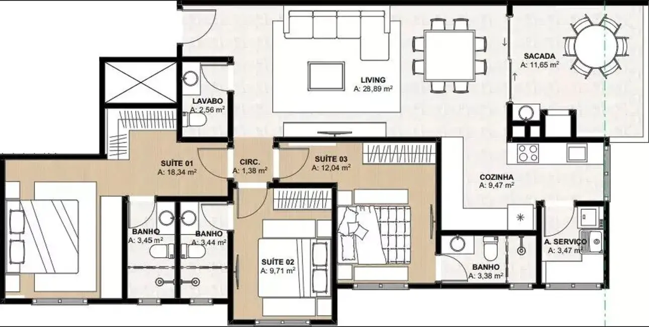 Apartamento com 3 quartos à venda em Meia Praia, Itapema - SC - imagem 1 Foto 1 de Apartamento com 3 quartos à venda em Meia Praia, Itapema - SC