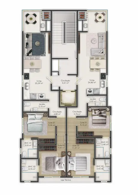 Foto 2 de Apartamento com 2 quartos à venda em Meia Praia, Itapema - SC