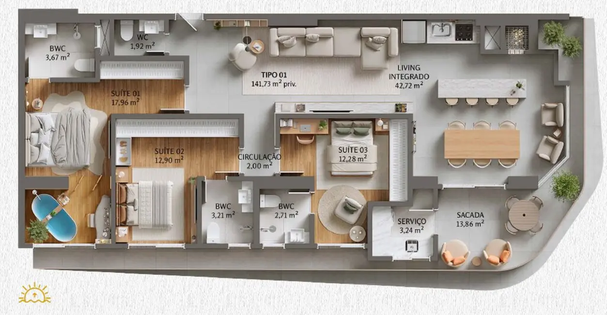 Foto 6 de Apartamento com 3 quartos à venda em Porto Belo - SC