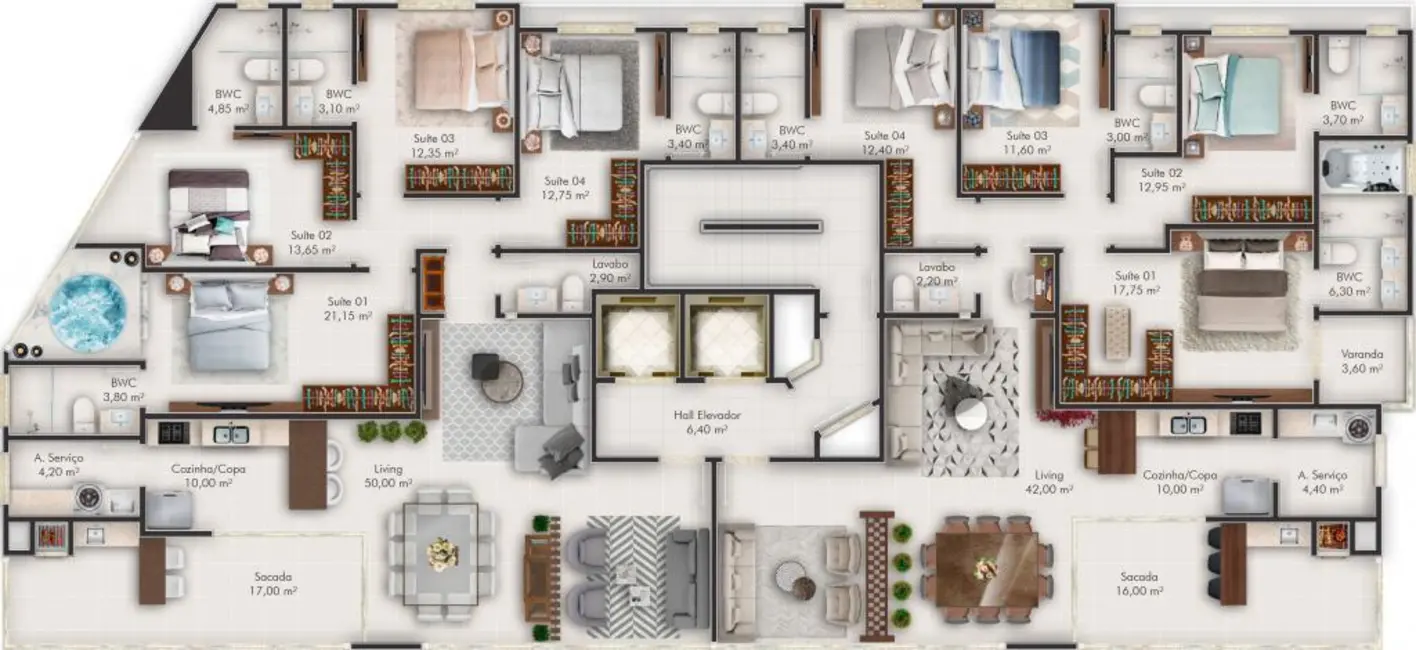 Foto 2 de Apartamento com 4 quartos à venda em Meia Praia, Itapema - SC