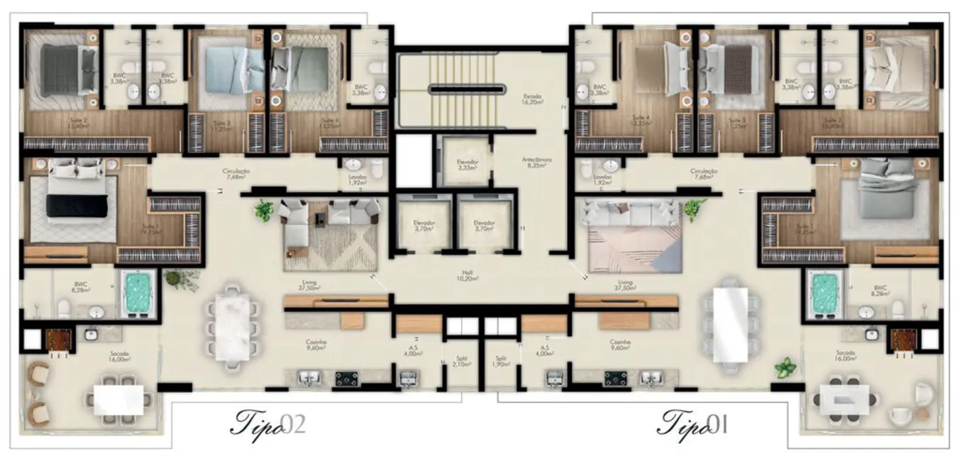Apartamento com 4 quartos à venda em Meia Praia, Itapema - SC - imagem 2 Foto 2 de Apartamento com 4 quartos à venda em Meia Praia, Itapema - SC