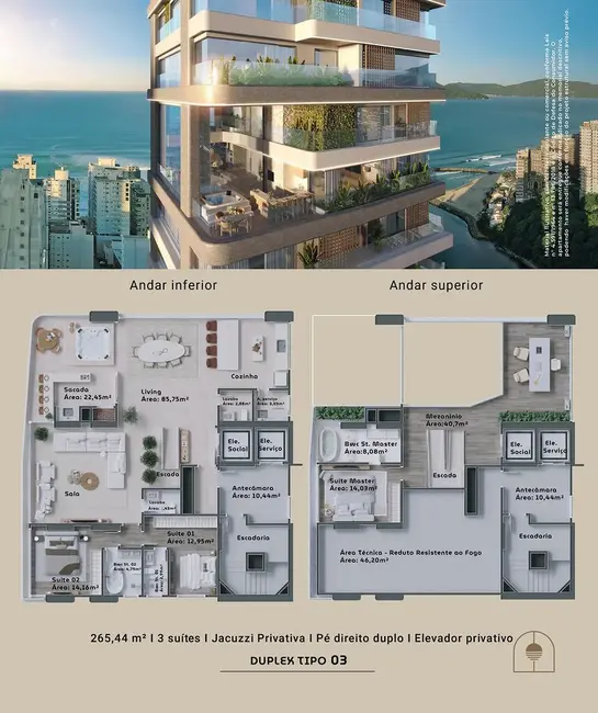 Foto 6 de Apartamento com 3 quartos à venda em Meia Praia, Itapema - SC