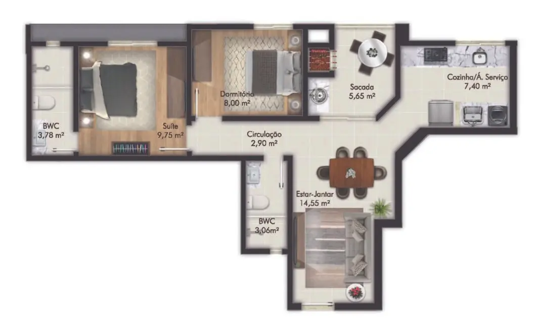 Foto 5 de Apartamento com 2 quartos à venda em Itapema - SC