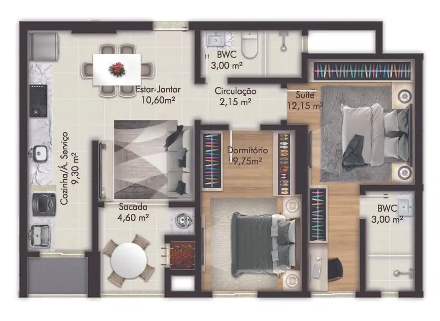 Foto 4 de Apartamento com 2 quartos à venda em Itapema - SC