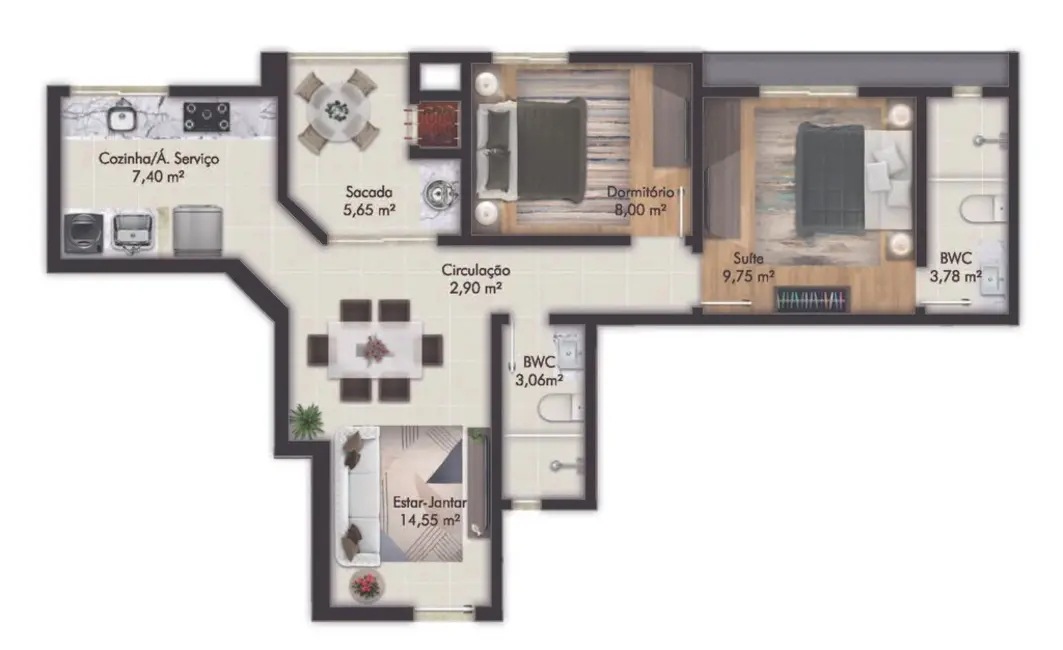 Foto 6 de Apartamento com 2 quartos à venda em Itapema - SC