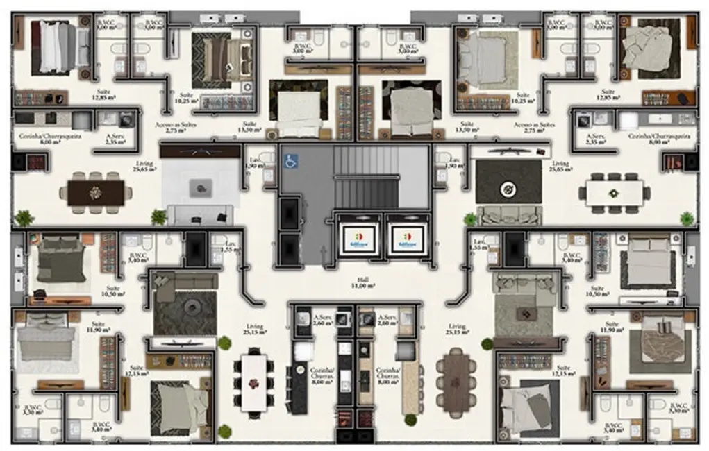 Apartamento com 3 quartos à venda em Meia Praia, Itapema - SC - imagem 3 Foto 3 de Apartamento com 3 quartos à venda em Meia Praia, Itapema - SC