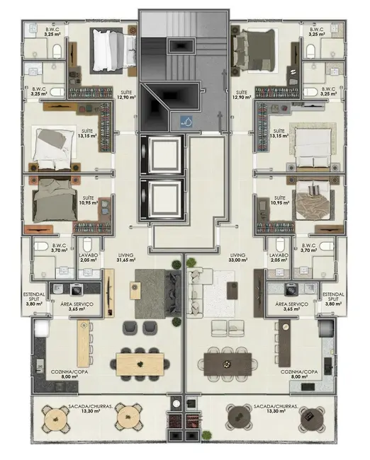Foto 2 de Apartamento com 3 quartos à venda em Meia Praia, Itapema - SC