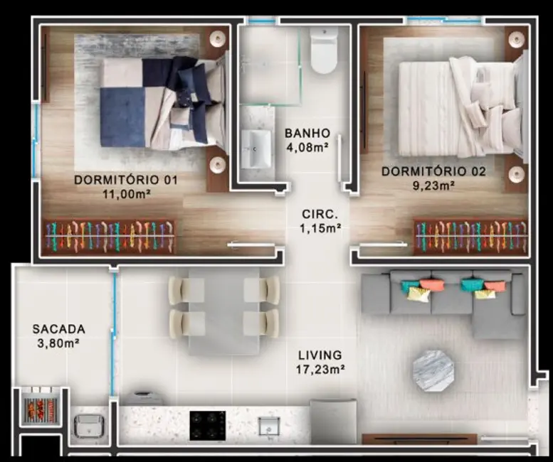 Foto 3 de Apartamento com 2 quartos à venda em Itapema - SC
