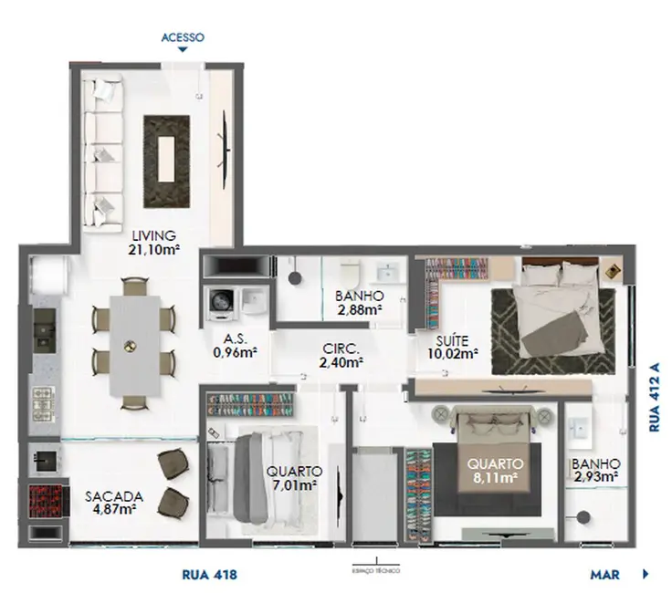 Foto 4 de Apartamento com 2 quartos à venda em Itapema - SC