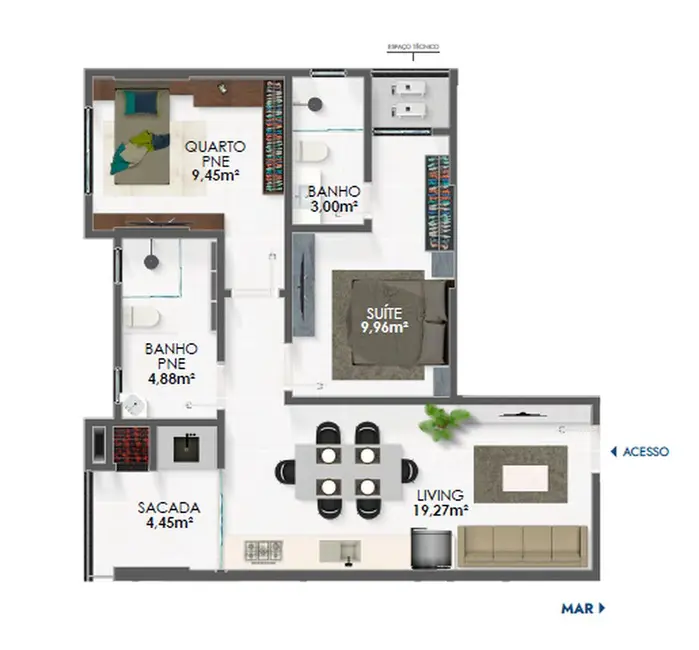 Foto 3 de Apartamento com 2 quartos à venda em Itapema - SC