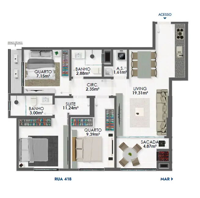 Foto 5 de Apartamento com 2 quartos à venda em Itapema - SC