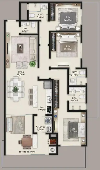 Foto 1 de Apartamento com 3 quartos à venda em Centro, Itapema - SC