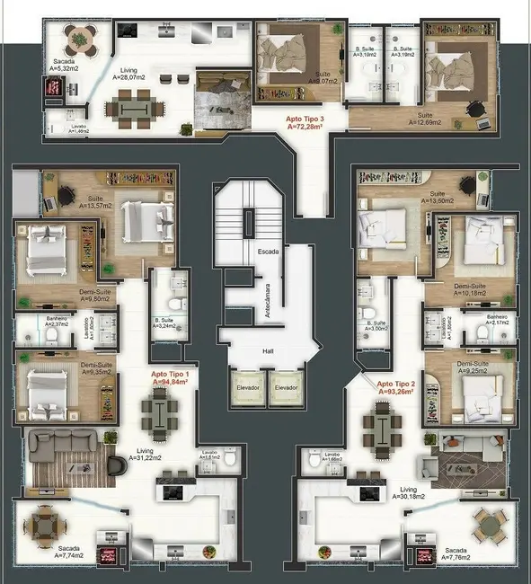 Foto 2 de Apartamento com 3 quartos à venda em Porto Belo - SC
