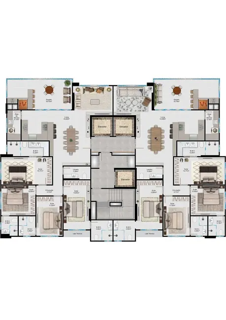Foto 2 de Apartamento com 4 quartos à venda em Meia Praia, Itapema - SC