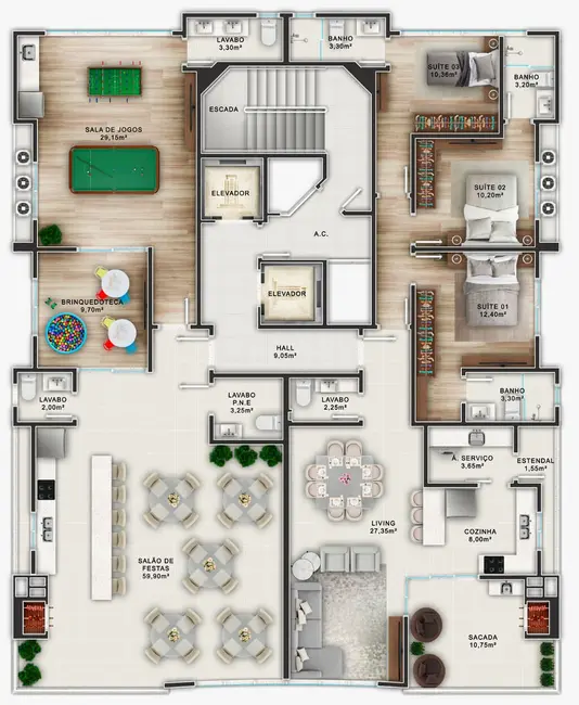 Foto 1 de Apartamento com 3 quartos à venda em Meia Praia, Itapema - SC