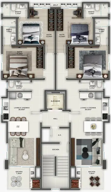 Foto 1 de Apartamento com 2 quartos à venda em Meia Praia, Itapema - SC