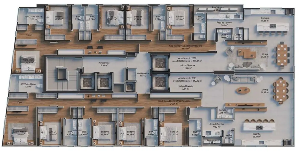 Foto 7 de Apartamento com 5 quartos à venda em Meia Praia, Itapema - SC