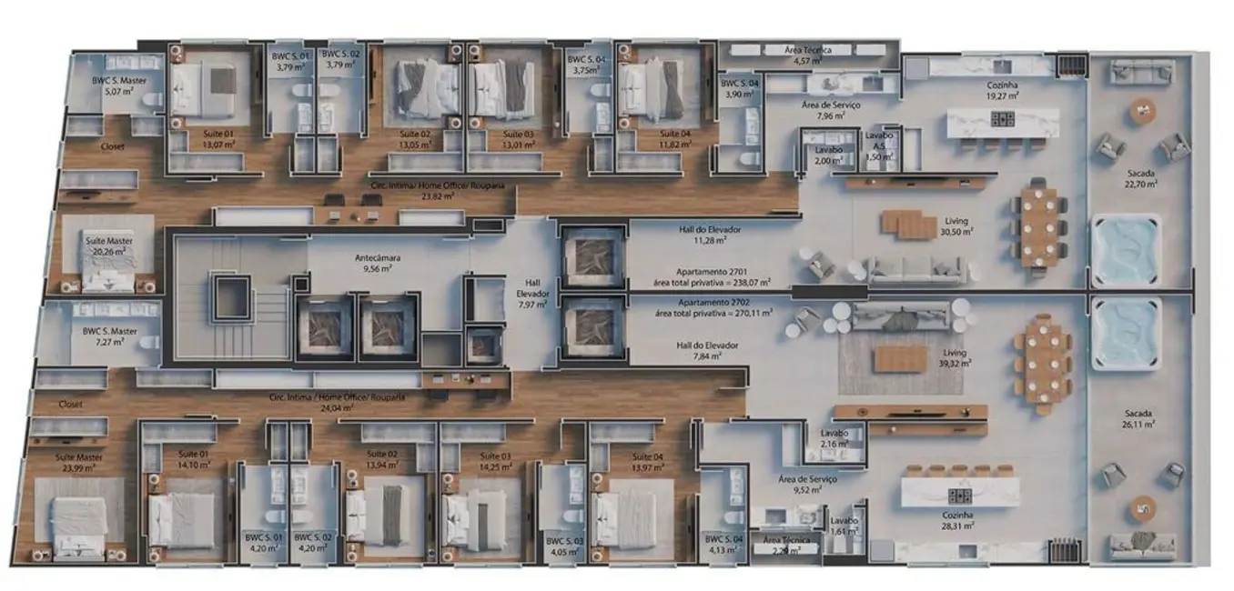 Foto 5 de Apartamento com 5 quartos à venda em Meia Praia, Itapema - SC