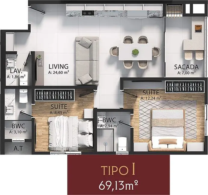 Foto 4 de Apartamento com 2 quartos à venda em Itapema - SC