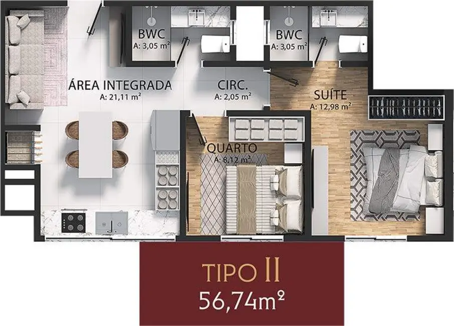 Foto 2 de Apartamento com 2 quartos à venda em Itapema - SC