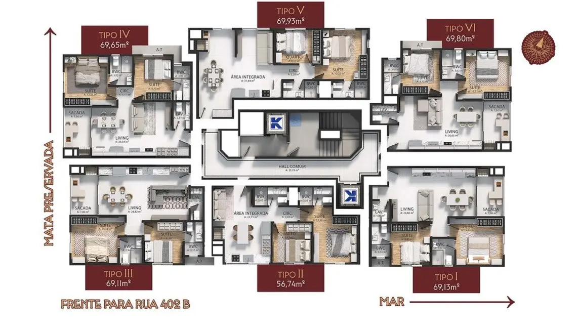 Foto 1 de Apartamento com 2 quartos à venda em Itapema - SC