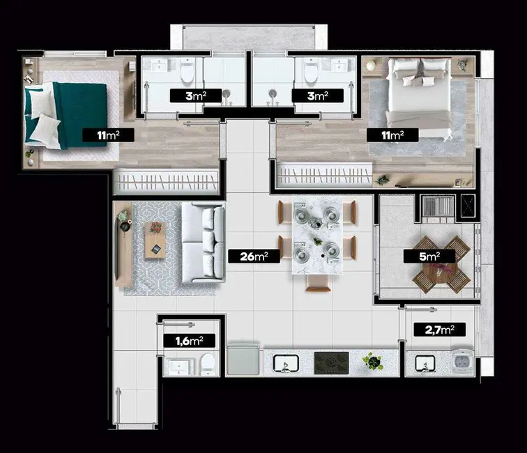 Foto 2 de Apartamento com 2 quartos à venda em Porto Belo - SC