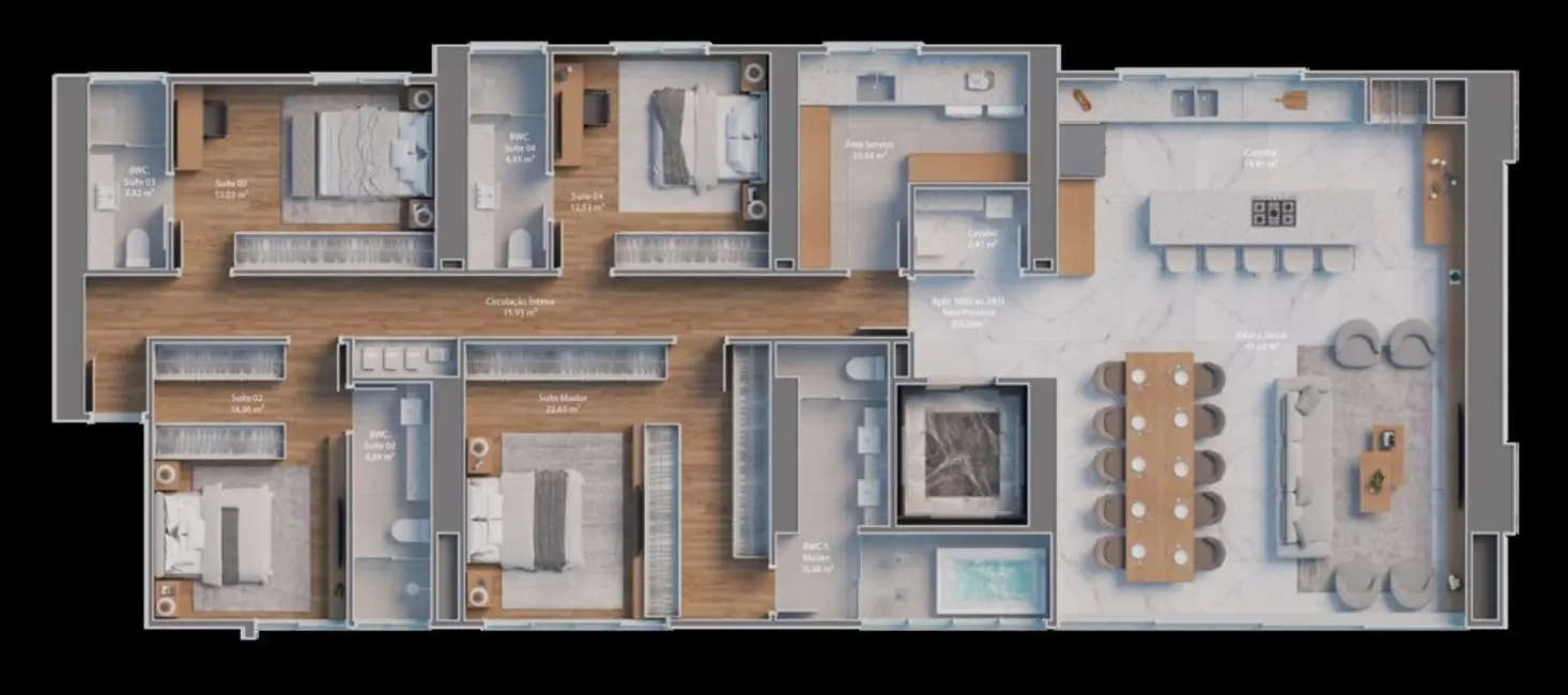 Foto 6 de Apartamento com 4 quartos à venda em Meia Praia, Itapema - SC