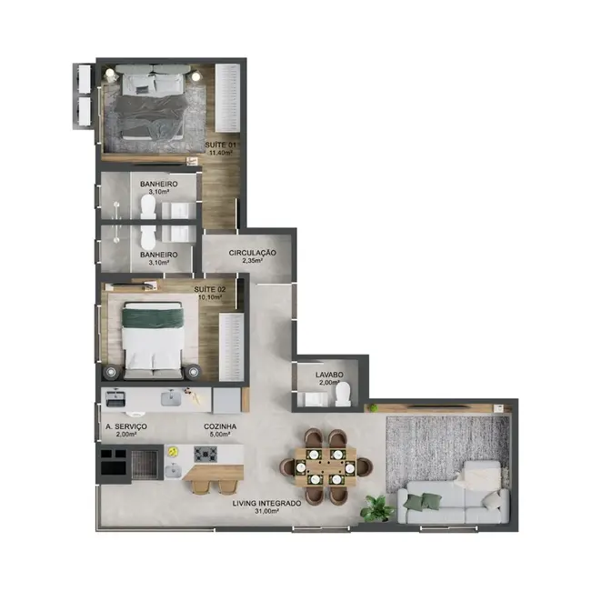 Foto 4 de Apartamento com 2 quartos à venda em Porto Belo - SC
