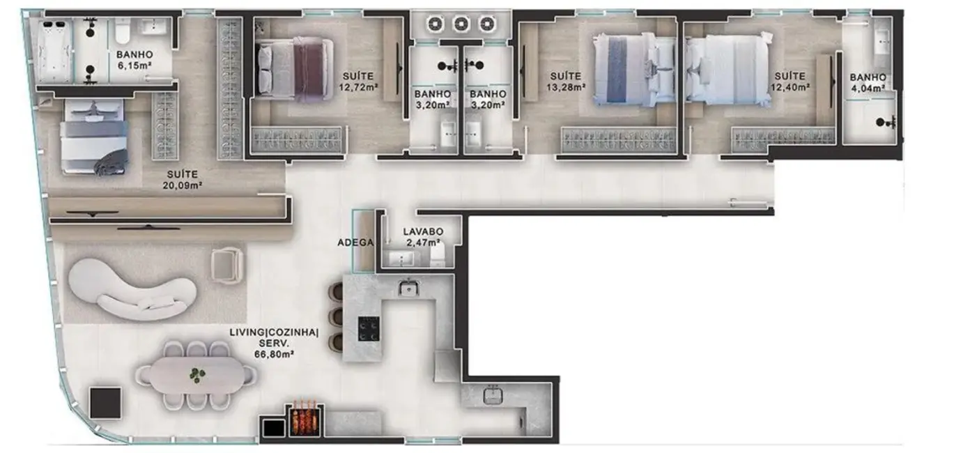 Apartamento com 3 quartos à venda em Porto Belo - SC - imagem 4 Foto 4 de Apartamento com 3 quartos à venda em Porto Belo - SC