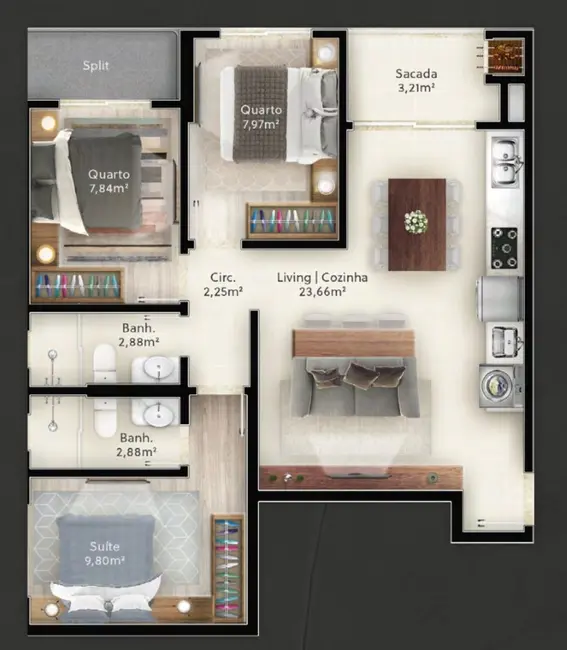 Foto 6 de Apartamento com 2 quartos à venda em Itapema - SC
