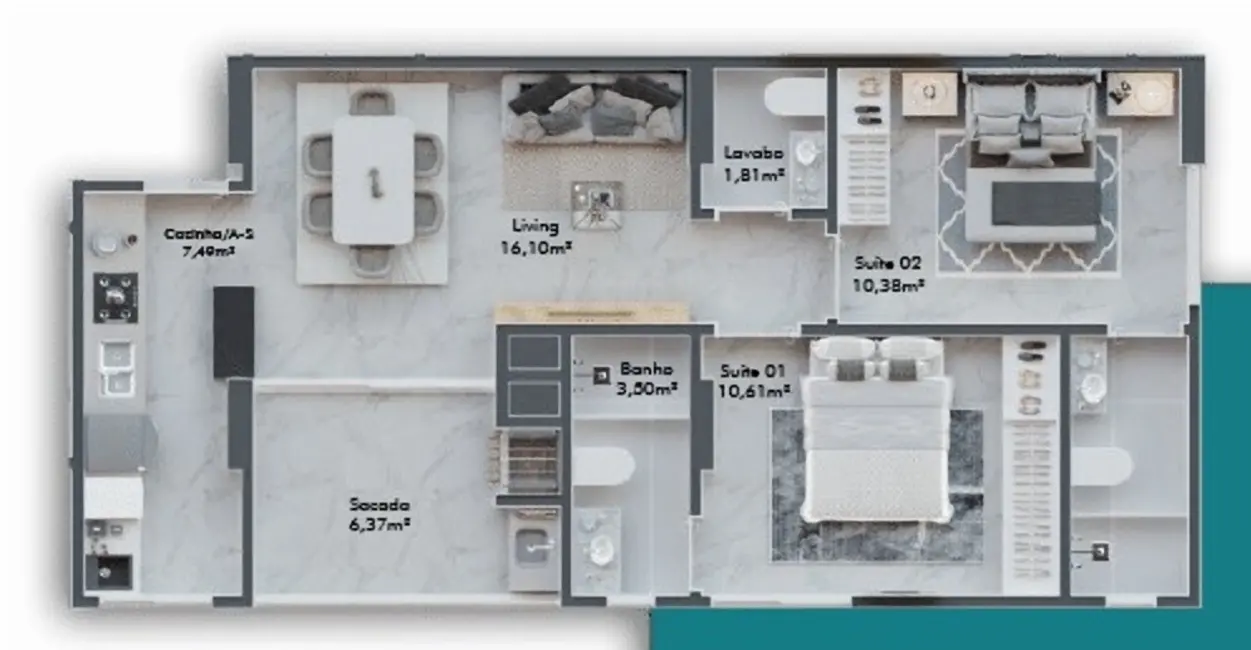 Foto 4 de Apartamento com 2 quartos à venda em Itapema - SC