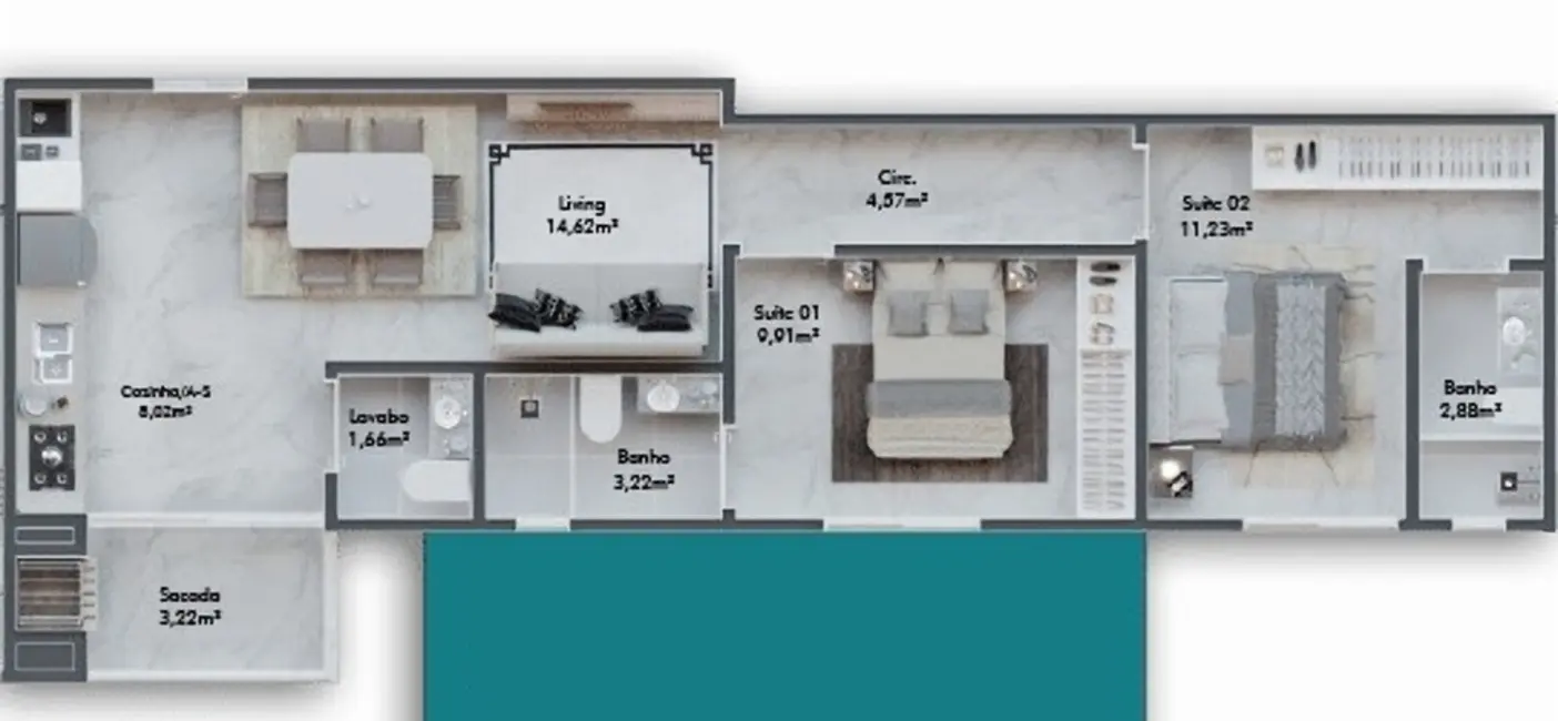 Foto 5 de Apartamento com 2 quartos à venda em Itapema - SC