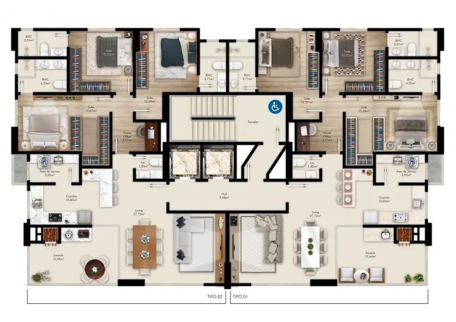 Apartamento com 3 quartos à venda em Meia Praia, Itapema - SC - imagem 2 Foto 2 de Apartamento com 3 quartos à venda em Meia Praia, Itapema - SC