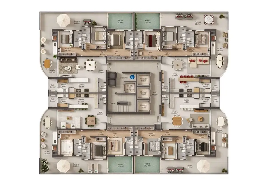 Foto 1 de Apartamento com 3 quartos à venda em Meia Praia, Itapema - SC